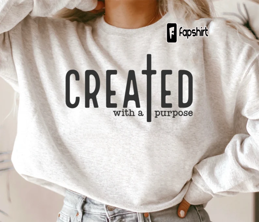 Created With a Purpose SVG PNG PDF, Christian Svg, Self Love Svg, Easter Svg, Worthy Svg, You Matter Svg, Religious Svg, Faith Svg,Jesus Svg