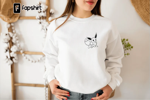 Eevee Shirt, Pokemon Sweatshirt Gift, Pokemon Hoodie, Unisex Shirt, Pokemon Clothing Sweater, Tshirt Gift For Her