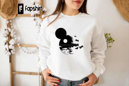 Mickey Death Star Shirt, Star Wars Mickey Hoodie, Star Wars Sweatshirt, Disney TShirt, Galaxy Edge Lover Gift Sweatshirt, Death Star Sweater