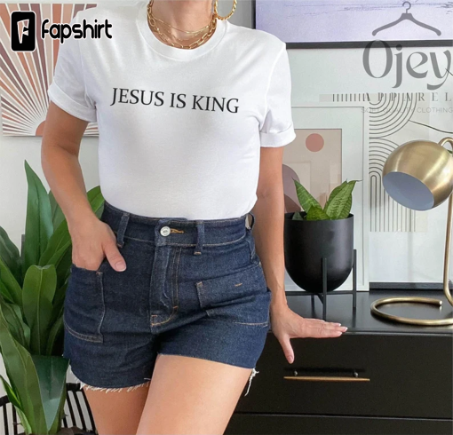 Jesus is King Shirt, Christian Apparel, Faith Clothing, Christian Shirt, Christian Gift, Religious Shirt, Christian Tee, Christmas Gift Tee