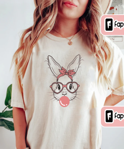 Bunny with Leopard Glasses shirt, Easter shirt,…