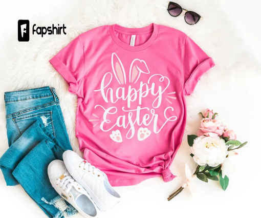 Happy Easter Shirt – Women’s Easter Tee – Easter Holiday Shirt – Easter Bunny Tee – Cute Easter Shirt – Teacher – Mom – Grandma – Plus Size