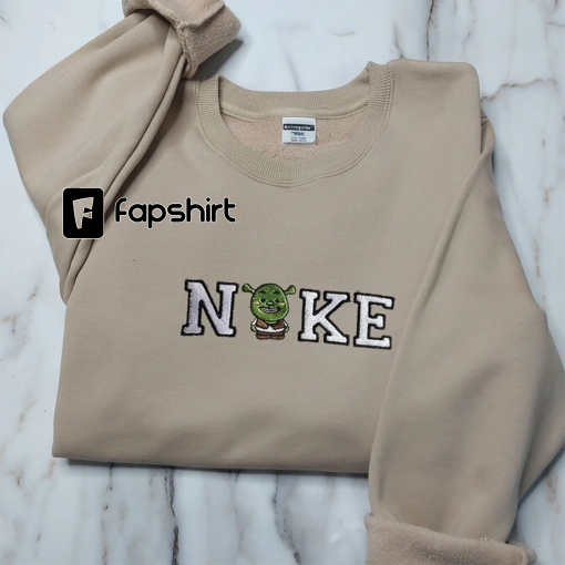 Shrek Embroidered Sweater, Cartoon Embroidered Sweatshirts, Trending Crewneck, Vintage shirt, Embroidery Hoodie