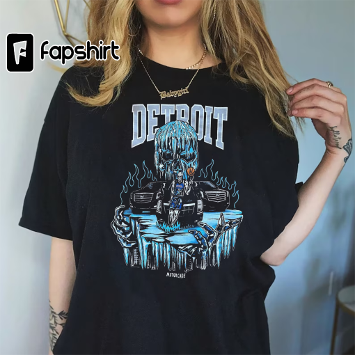 Warren Lotas x Detroit ” Motorcade ” T-shirt | NBA shirt, Detroit Pistons shirt, NBA vintage – UNISEX