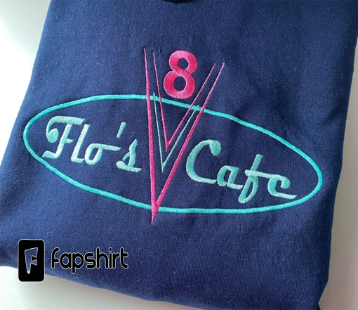 Embroidered Sweatshirt – Flo’s V8 Cafe – Disney Cars – Lightning McQueen – Disney Sweatshirt