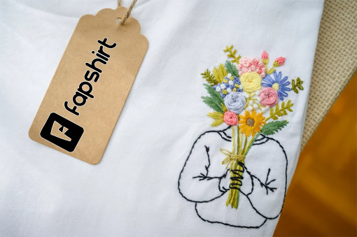 Hand-embroidered t-shirt/ Customized T-Shirt / Made in Italy / Flower’s T-shirt / Embroidered tshirt