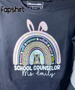 School Counselor Rainbow Shirt, Easter Counselor Shirt,…