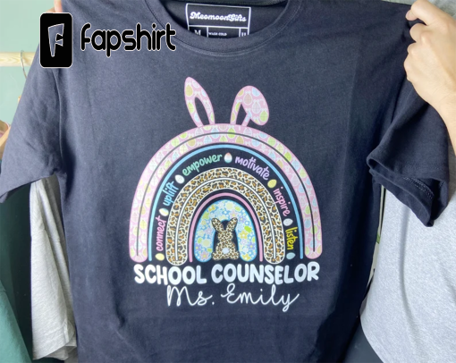 School Counselor Rainbow Shirt, Easter Counselor Shirt, Hoppy Counselor, Easter Counselor Gift, Counselor Bunny Rabbit, Cute Counselor Shirt