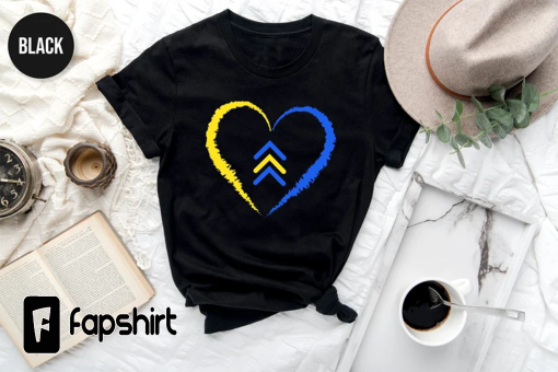 Three Arrows Shirt, Down Syndrome Love Shirt, Down Support Tee, Down Syndrome Awareness Shirt, Blue And Yellow Hoodie, Down Right Sweatshirt