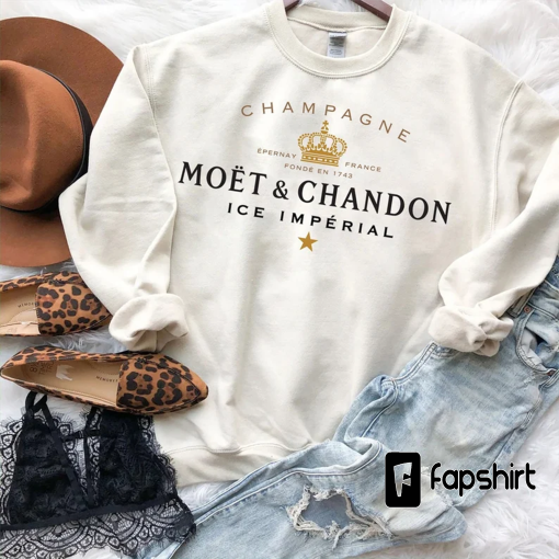 Champagne Moet & Chandon Sweatshirts, Champagne Veuve Rose Shirt, Champagne Tennis Club T-shirt, Orange Champagne Rosé Label Shirt