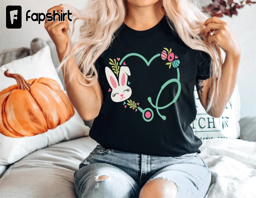 Easter Nurse,Heart Stethoscope Nurse Easter Shirt,Nursing School Bunny Shirt, Nursing School Tee, Nurse bunny Shirt, Funny Easter Crew Shirt