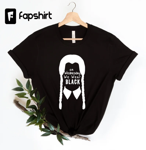 On Wednesday We Wear Black Shirt, Halloween Shirt, Womens Halloween Shirt, Fall Shirt For Women, Cute Halloween Shirt, Black Clothing