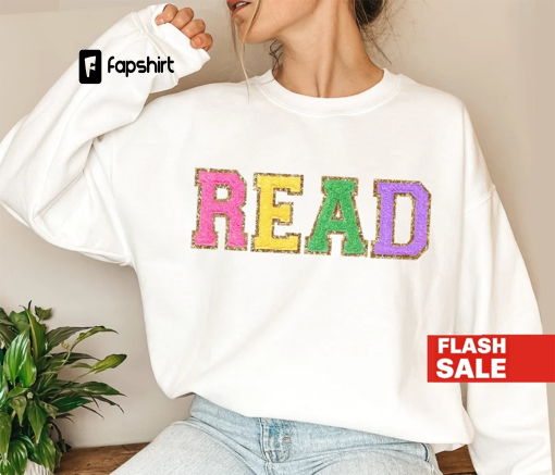 Reading Teacher Shirt, Reading Shirt, Reading Sweatshirt, READ T-Shirt Librarian Gift for Book Lover, Teacher Appreciation Gift