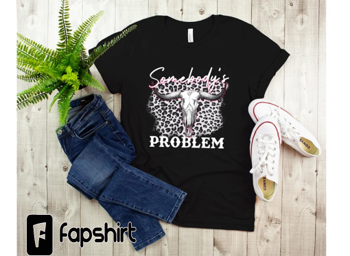 Somebody’s Problem Shirt, Western Concert T-shirt, Leopard Print Tee, Dark Heather Leopard Print Tshirt, Gift for Mom Ideas