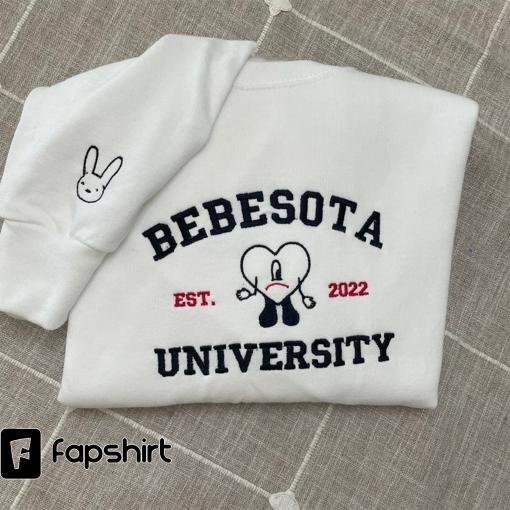 Bebesota University Embroidered Sweatshirt -Bad Bunny- Y2K Style- bad bunny merch – bad bunny embroidery design -bad bunny svg -music