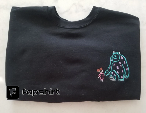 Sweatshirt, Embroidered Sweatshirt, Inspired by Monsters Inc., Sully and Boo Sweatshirt, Disney Inspired