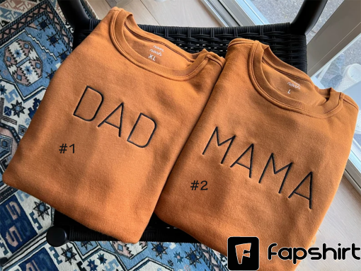 NUTMEG Embroidered Mama Dad Sweatshirt, mama mini matching, family set, pregnancy announcement, mom dad gift, mothers fathers day present