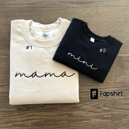 Mama Mini Sweatshirt, Embroidered Custom Matching Shirt, Pregnancy Reveal, Est Year Hoodie, Custom Date, Gift For New Mom, Mother’s Day Gift