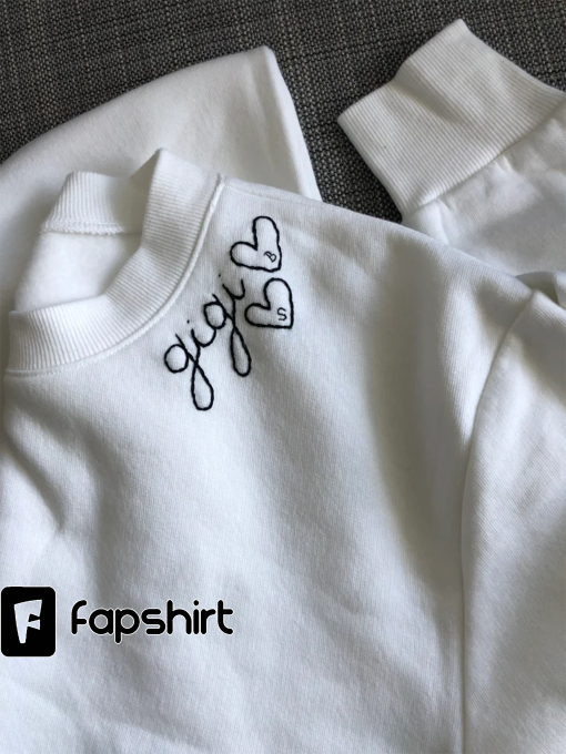 Gigi Sweatshirt! Grandma, Nona, Nana White Sweatshirt Hand Embroidered Custom