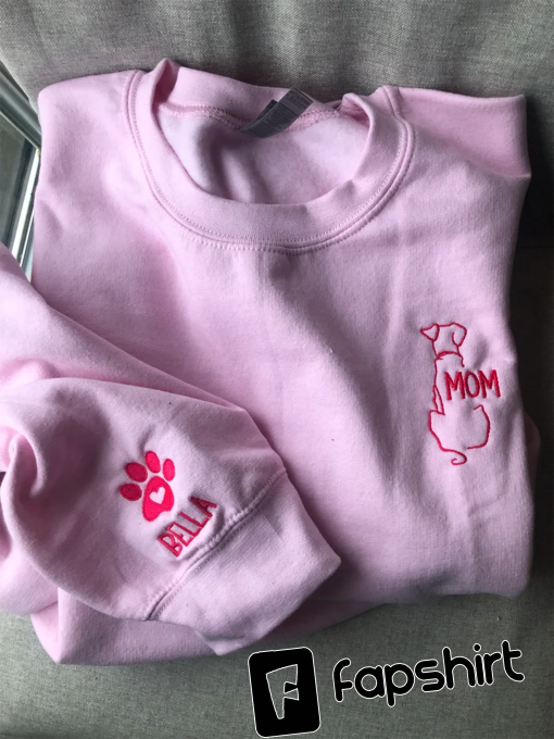 Dog Mama embroidered Sweatshirt, Dog mom embroidery, Custom dog name,Pet embroidery,Custom Pet name Crew neck,Pet owner shirt, Custom Pet