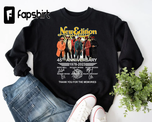 New Edition Band Shirt, News Editions 45th Anniversary 1978-2023 Thank You for The Memories Signatures T-Shirt – Hoodie – Sweatshirt