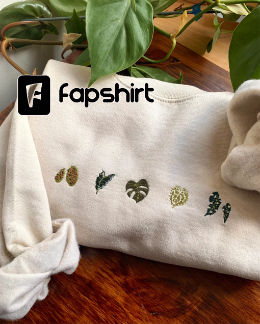 Little Plant Leaves Embroidered Crewneck