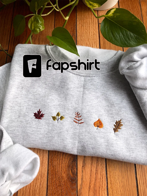 Little Leaves Embroidered Crewneck Sweatshirt