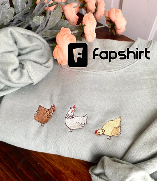 Embroidered Chicken Crewneck Sweatshirt