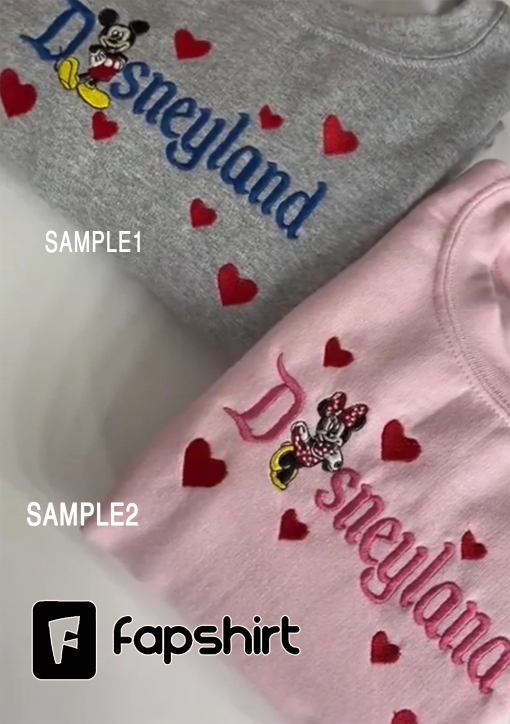 Minnie and Mickey Disneyland embroidery sweatshirt