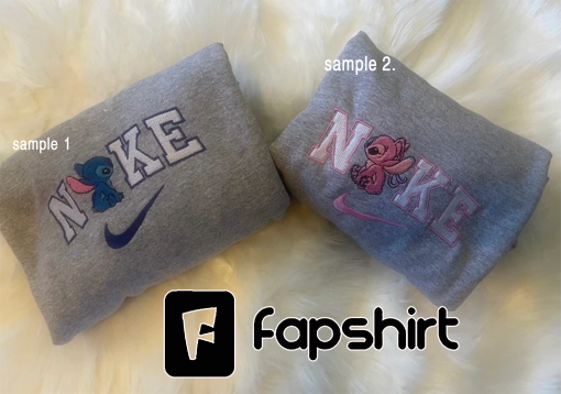 Stitch and angel embroidered sweatshirts