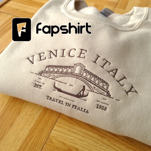 Venice Italy Embroidered Crewneck, Vintage Crewneck, 90s Sweatshirt, College Sweatshirt, Oversize Crewneck, Unisex Crewneck