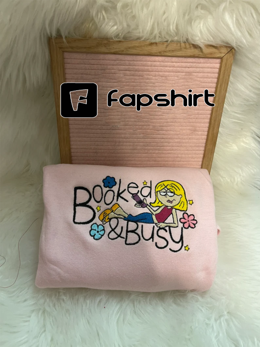 Book and busy embroidery sweatshirt