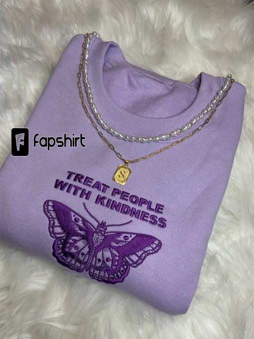 Kindness butterfly purple crewneck