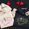 Valentine Couples Logo Embroidered, Dog Lover Valentine’s Day Gift Embroidered Crewneck, Valentine Day Couple Gift Sweatshirt