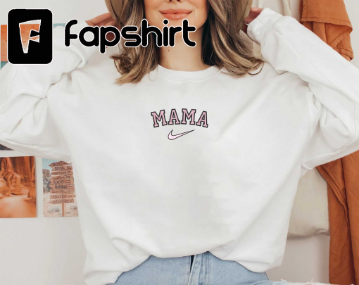 Mama Embroidered Sweatshirt, Mother Day Embroidered Sweatshirt, Adorable Gift For Mother Day, Mother Day Brand Embroidered Crewneck, Best Mom Embroidered Sweatshirt