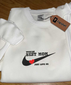 World Best Mom Embroidered Sweatshirt, Mother Day…