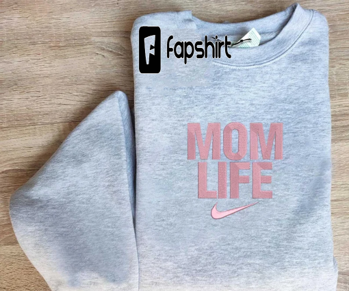 Mom Life Embroidered Sweatshirt, Mother Day Brand Embroidered Sweatshirt, Mother Day Embroidered Crewneck/Sweatet