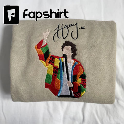 Harry Styles Iconic Colorblock Sweater Embroidered Sweatshirt