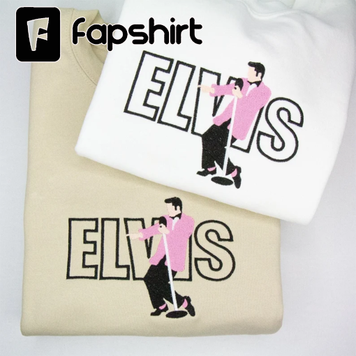 Elvis Presley in Pink Suit Embroidered Unisex Sweatshirt