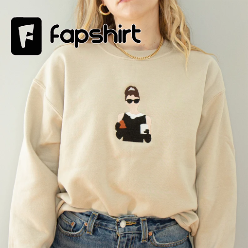 Audrey Hepburn “Breakfast at Tiffany’s” Embroidered Crewneck