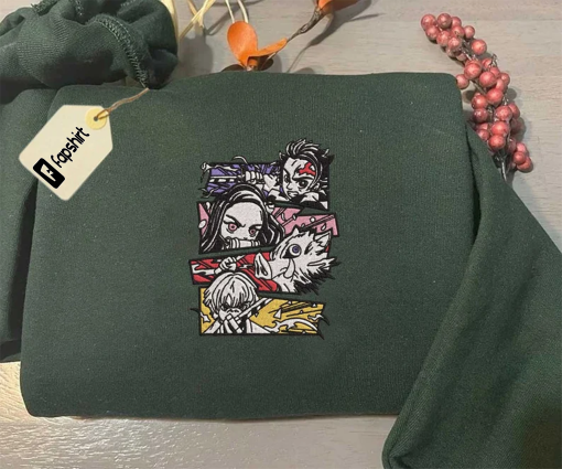 Anime Embroidered Sweatshirt, Demon Slay.er Embroidered Sweatshirt, Best Anime Embroidered Sweatshirt, Anime Sweatshirt