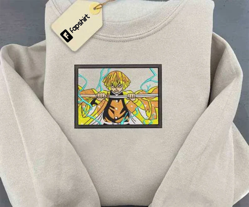 Zenit.su Anime Embroidered Sweatshirt, Demon Slay.er Embroidered Sweatshirt, Anime Sweatshirt, Best Anime Embroidered Crewneck