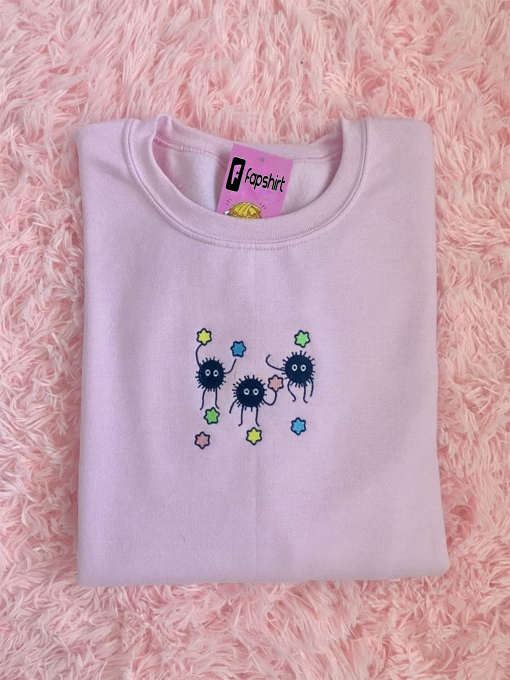 Cute Soot Characters Embroidered Sweatshirts/Hoodies, crewneck, kawaii, y2k, twitch, stream, otaku, harajuku, yume, character inspired