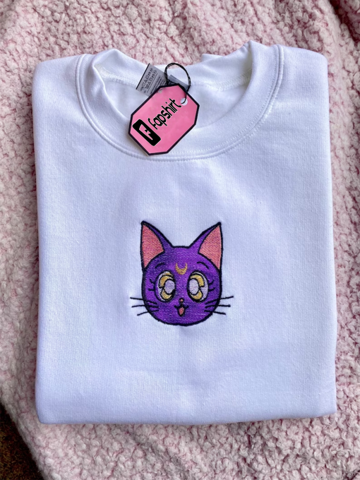 Cat Custom Embroidered Sweatshirts AND Hoodies, hoodie, crewneck, kawaii, y2k, twitch, stream, otaku, harajuku, yume, character inspired