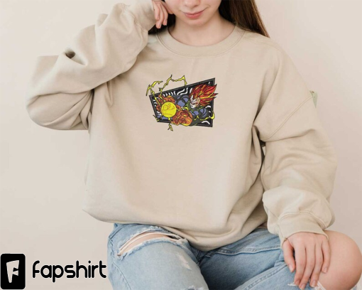 Anime Embroidered Sweatshirt, Drag.on Bal.l Z Embroidered Sweatshirt, Veget.a Anime Embroidered Sweatshirt, Anime Sweatshirt