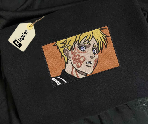 Anime Embroidered Sweatshirt, Attack On Tit.an Embroidered Sweatshirt, Armin Embroidered Shirt, Anime Gift, Vintage Embroidered Sweatshirt