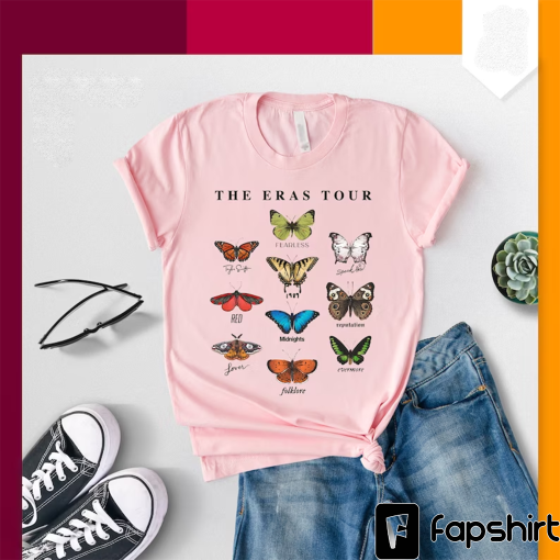 10 Butterfly shirt , The Tour Merch Shirt ,The Eras Tour Butterfly Vintage Shirt, Taylor’s Version Tshirt, The Eras Tour 2023 Shirt, i493