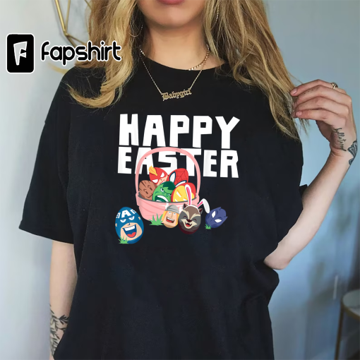 Marvel Easter Avengers Eggs Happy Easter Basket T-Shirt