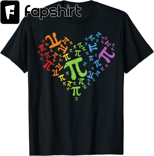 Heart Pi Day Funny Graphic Math Teacher for Women Kids Men T-Shirt