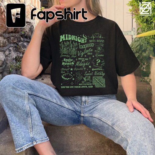 M.i.d.n.i.g.h.t.s Tracklist Comfort Color Shirt, Meet me at midnight shirt, TS Midnights, TS merch, Anti Hero Shirt, Trendy Shirt, unisex, T-Shirt